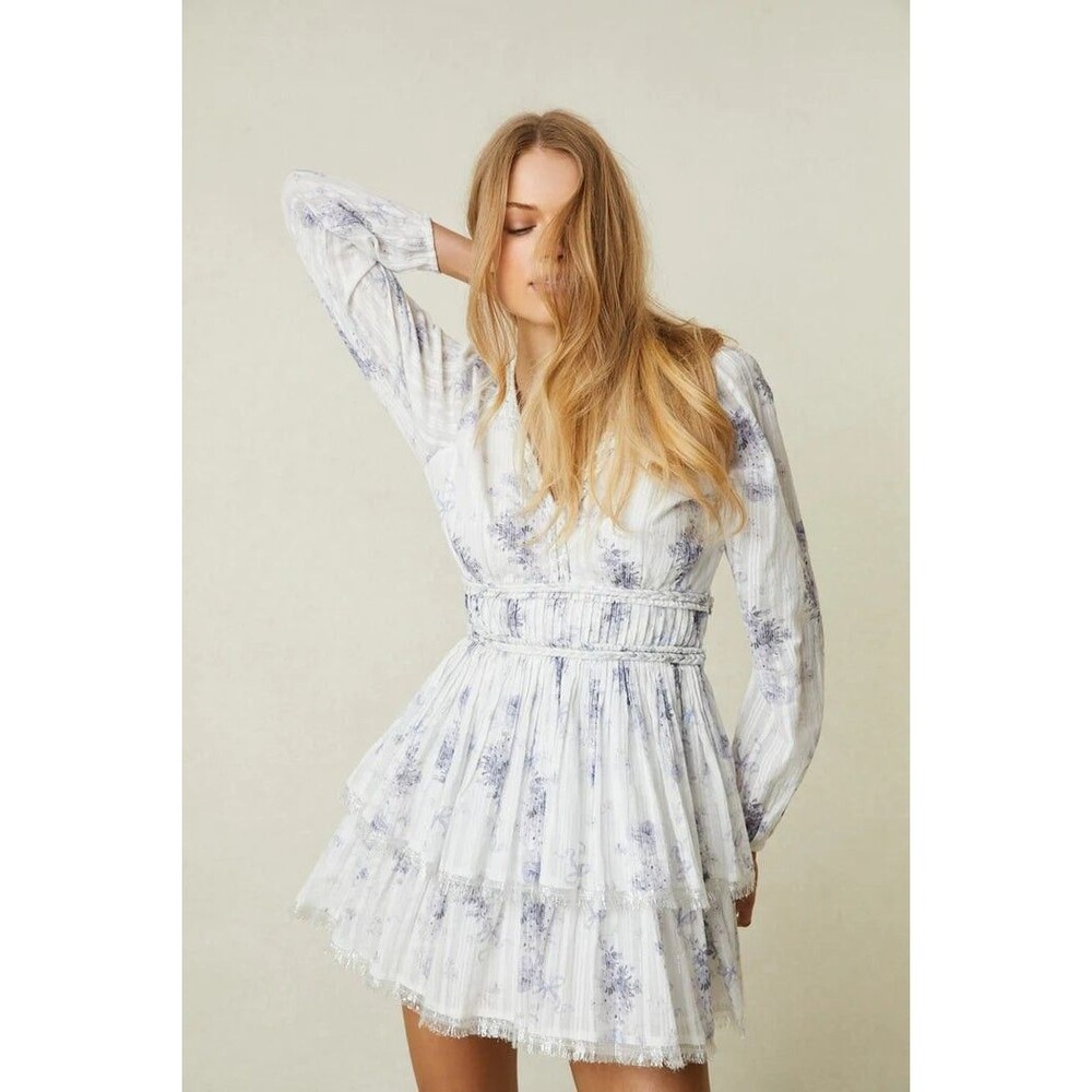 Love Shack Fancy Size 2 NWT Finch Dress Misty Sea